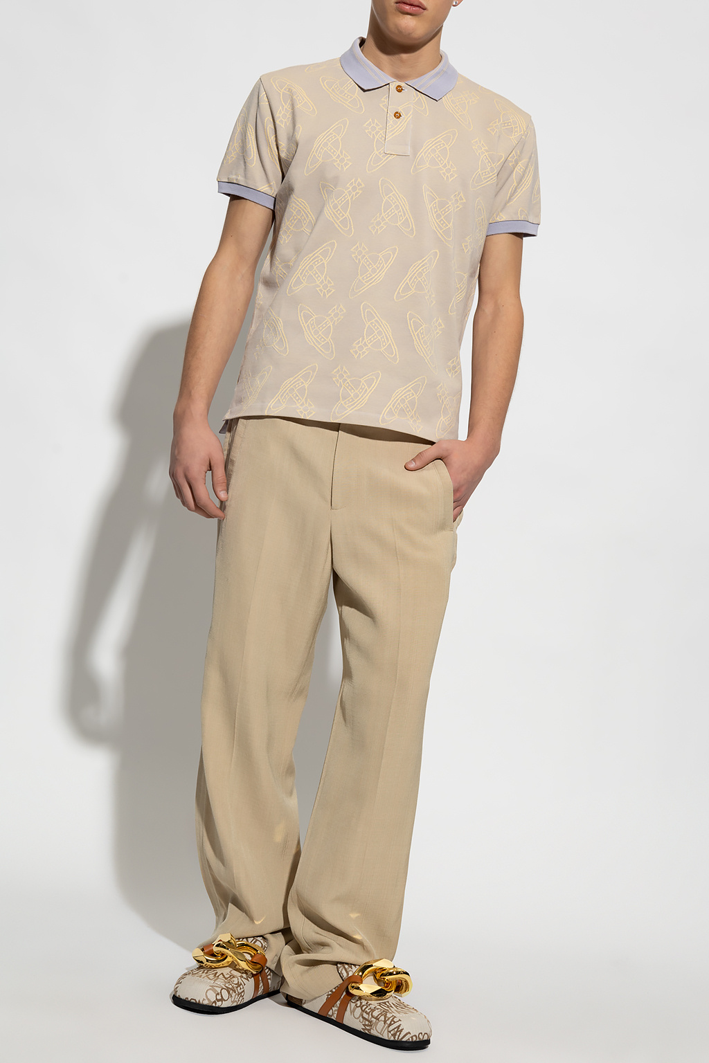 knitted polo Shirt Bianco - Purple Polo Shirt with logo